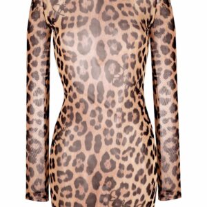 Philipp Plein leopard-print mock neck dress