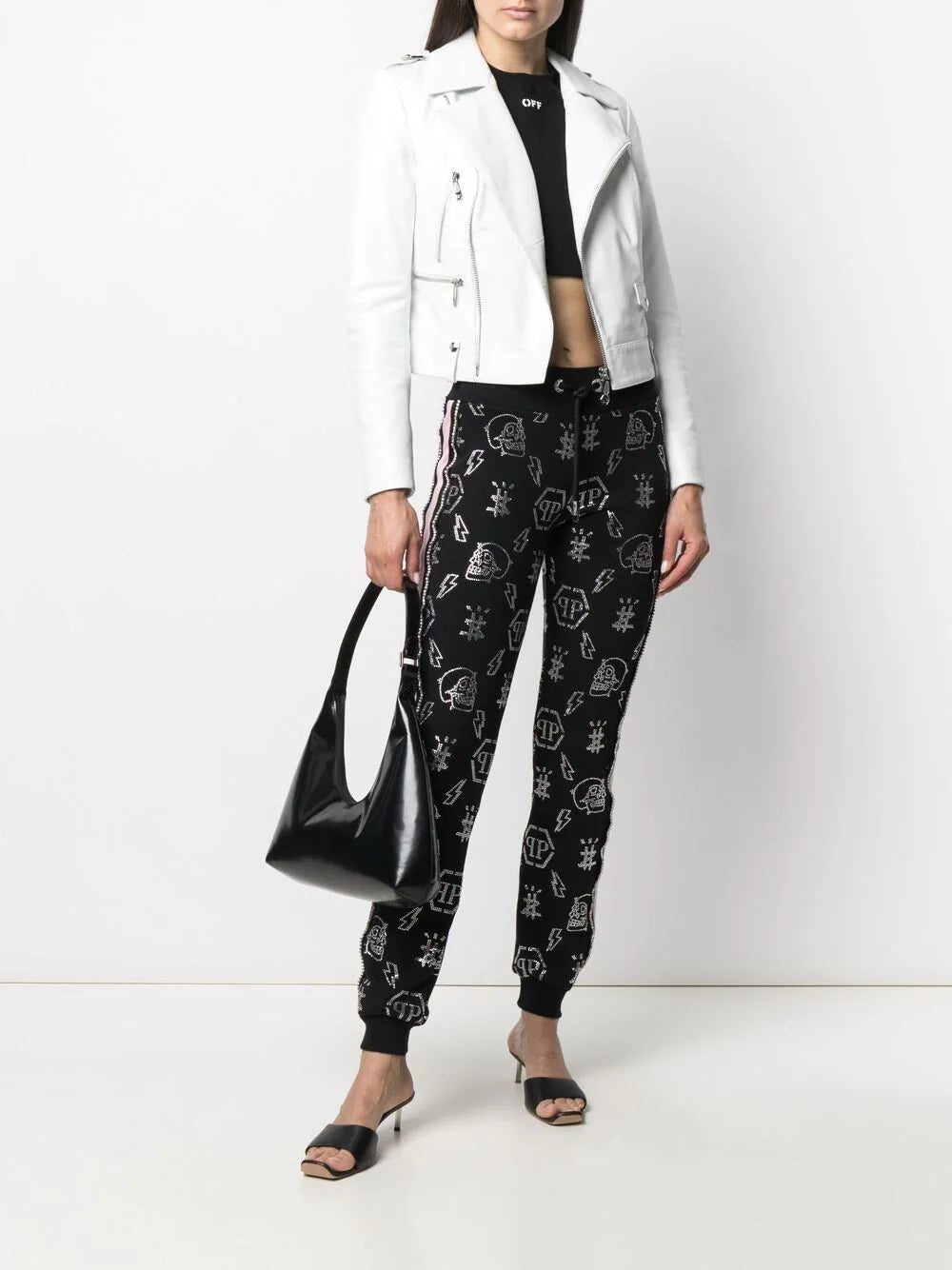 Philipp Plein cropped leather biker jacket - Image 2