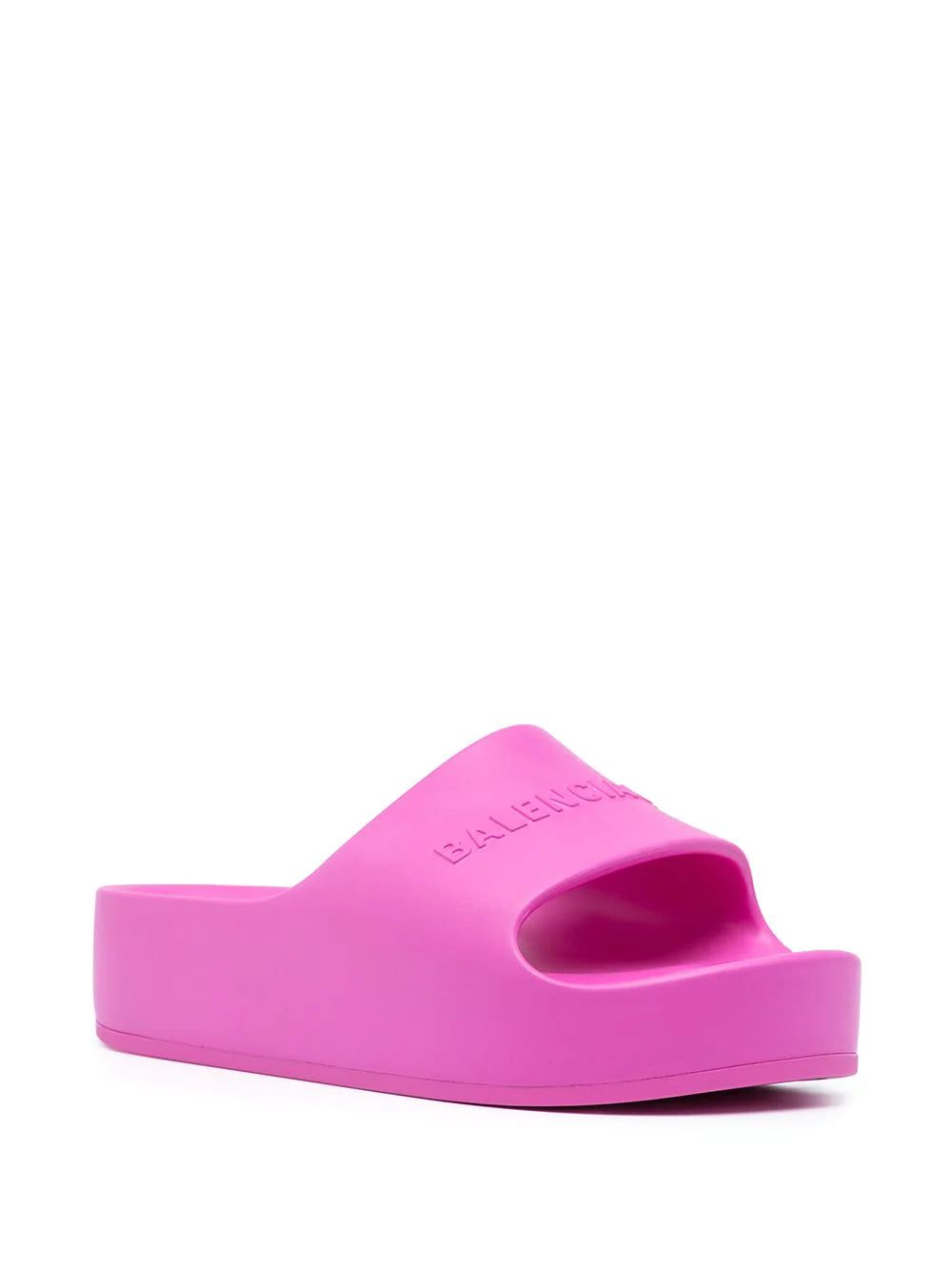 Balenciaga logo-debossed flatform slides - Image 2