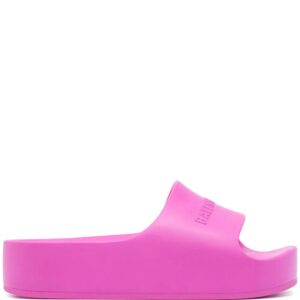 Balenciaga logo-debossed flatform slides