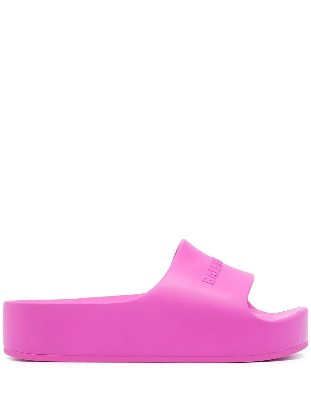 Balenciaga logo-debossed flatform slides