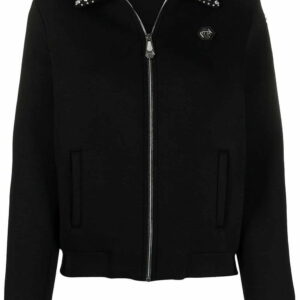 Philipp Plein logo zipped bomber jacket