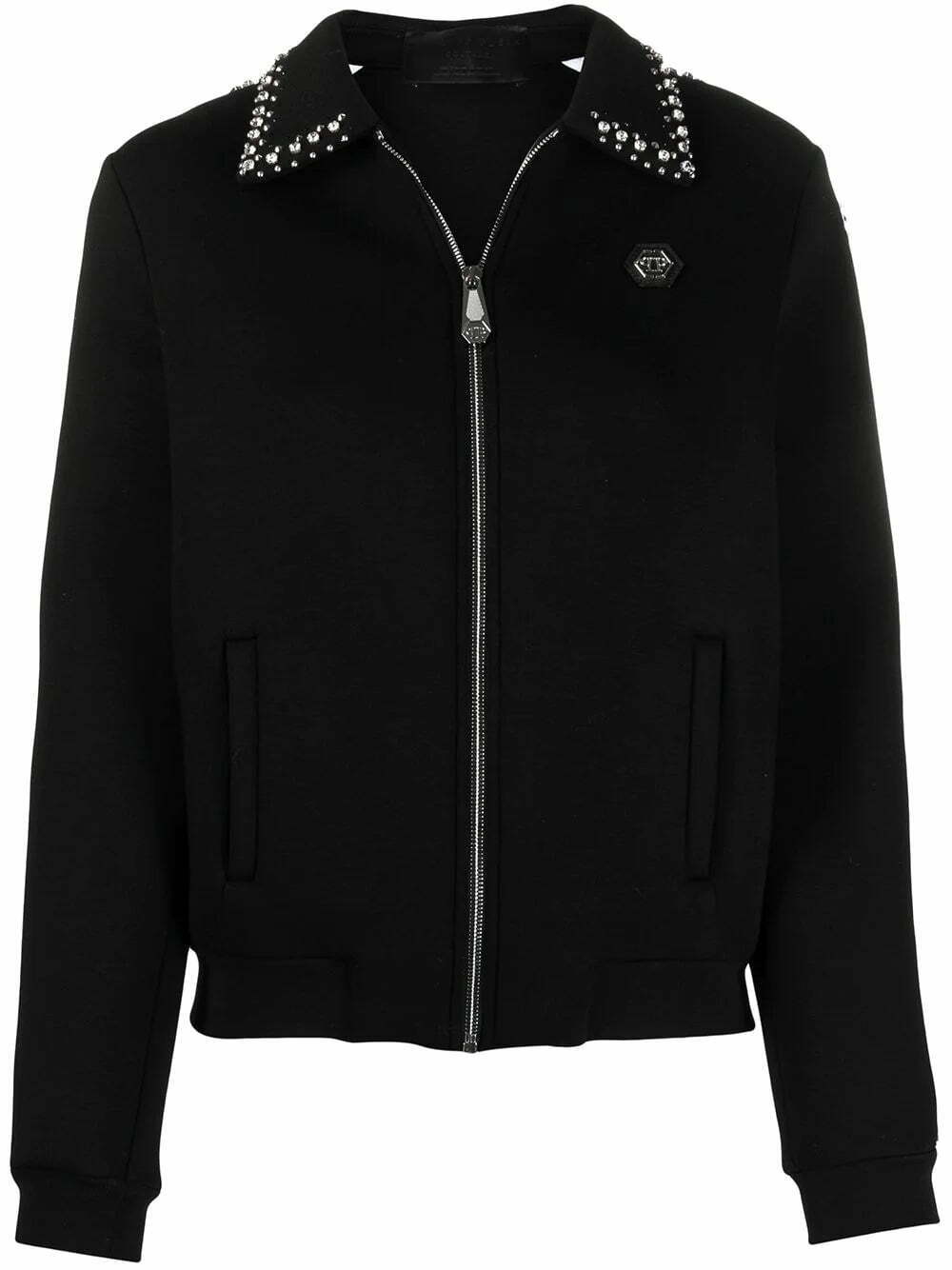 Philipp Plein logo zipped bomber jacket