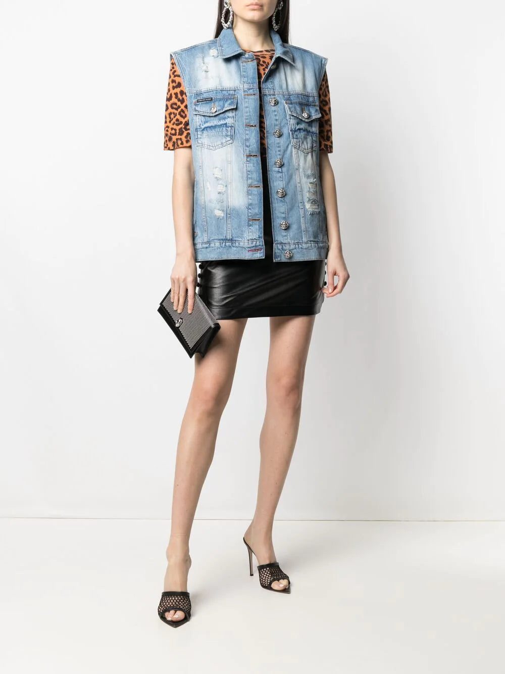 Philipp Plein logo patch denim vest - Image 2