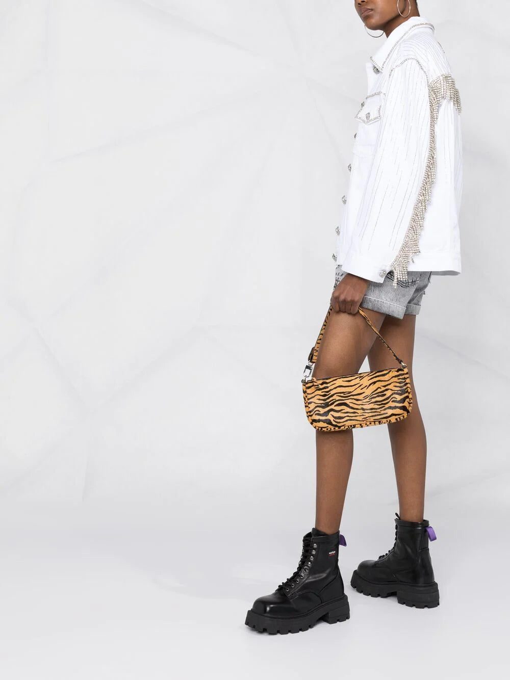 Philipp Plein fringe-detail denim jacket - Image 4