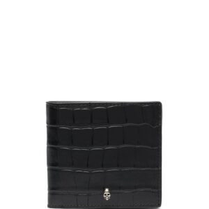 Alexander McQueen croco-effect skull cardholder