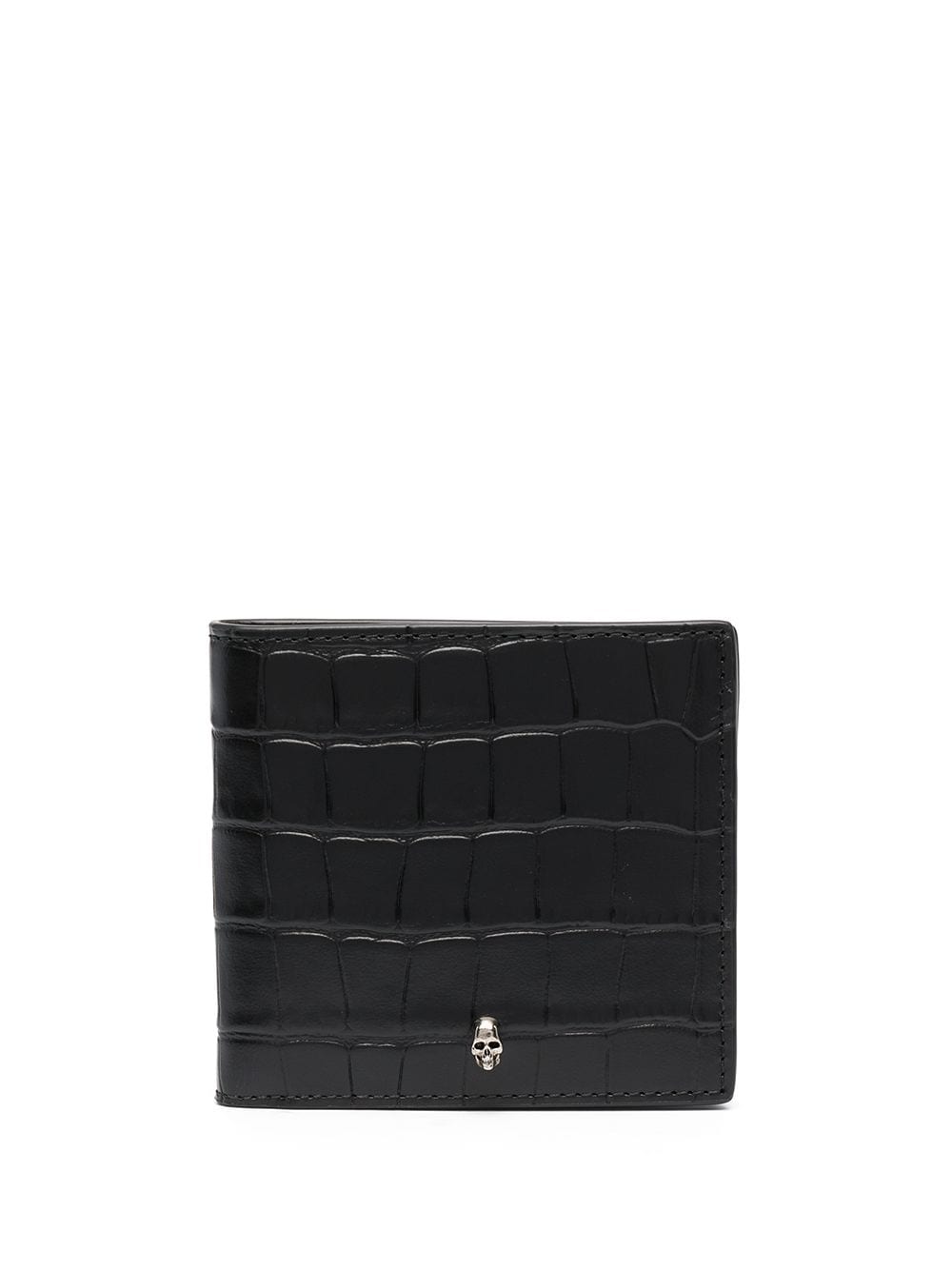 Alexander McQueen croco-effect skull cardholder
