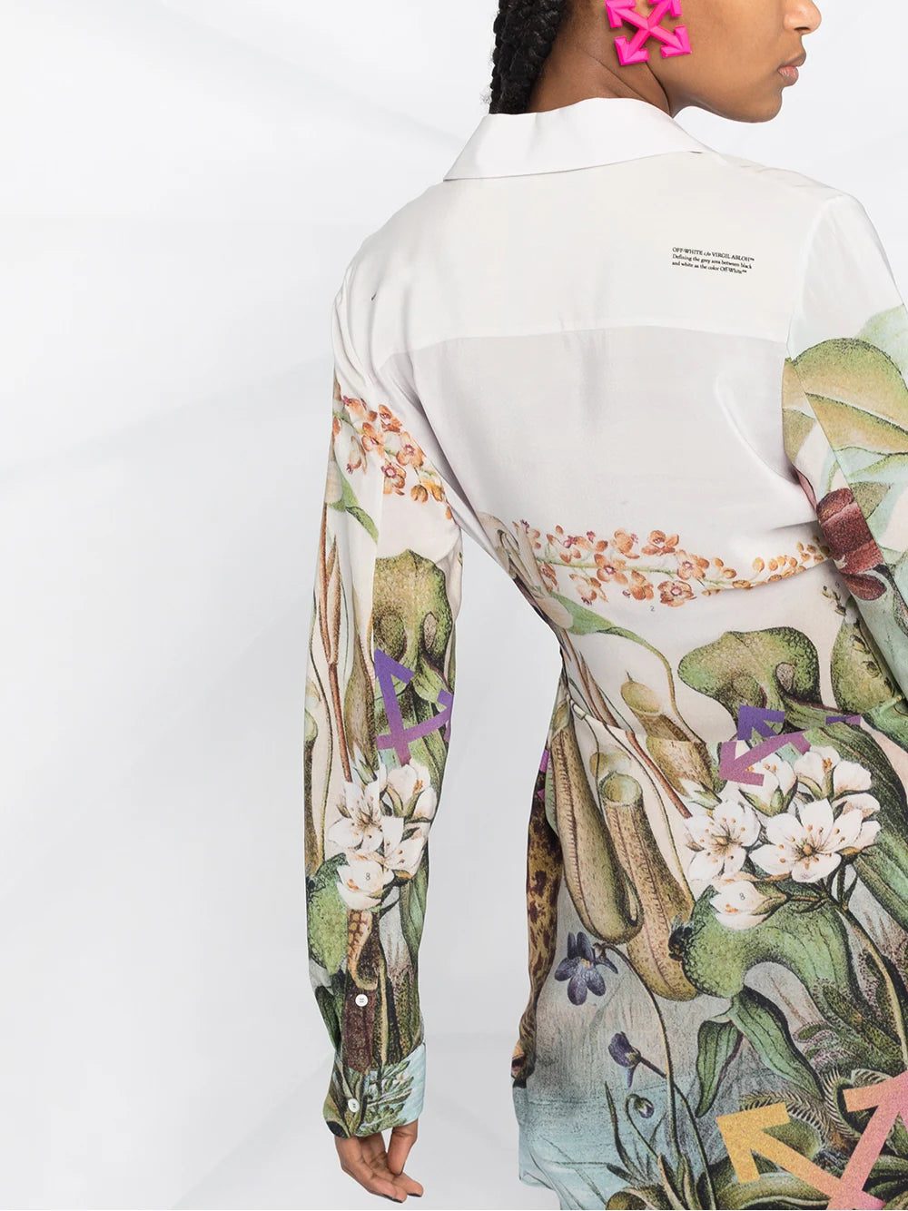 Off-White botanical-print shirt dress - Image 3