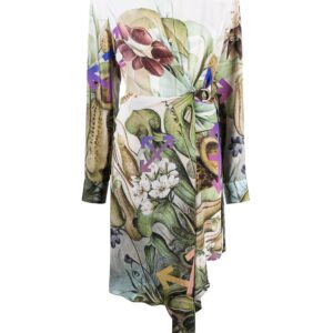 Off-White botanical-print shirt dress