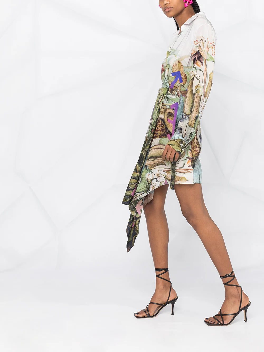 Off-White botanical-print shirt dress - Image 4
