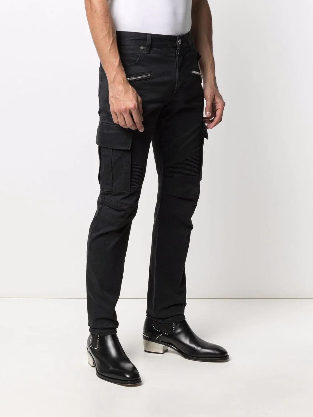 Balmain B-embossed cargo jeans - Image 3