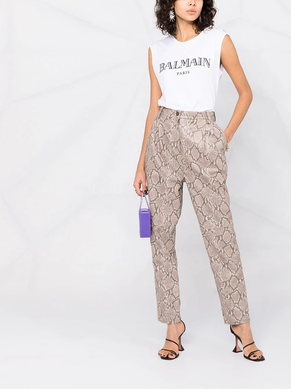 Balmain logo print tank top. - Image 2