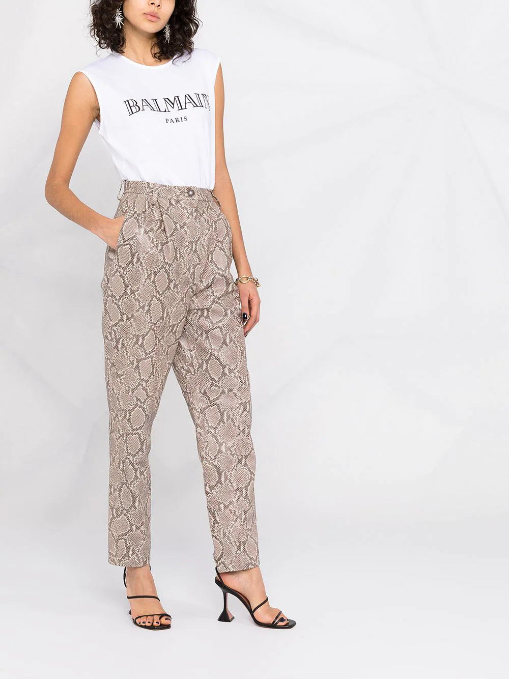 Balmain logo print tank top. - Image 4