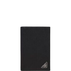 Prada Saffiano triangle logo passport cover
