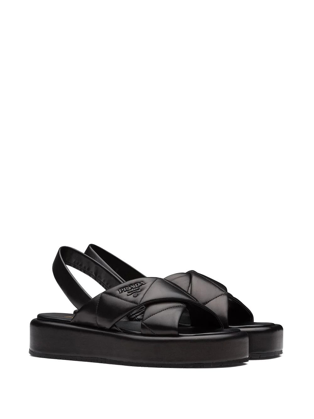 Prada quilted flatform sandals - Image 2