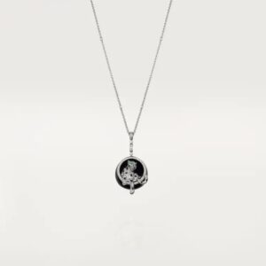 Cartier Panthère de Cartier necklace, black nephrite jade, paved
