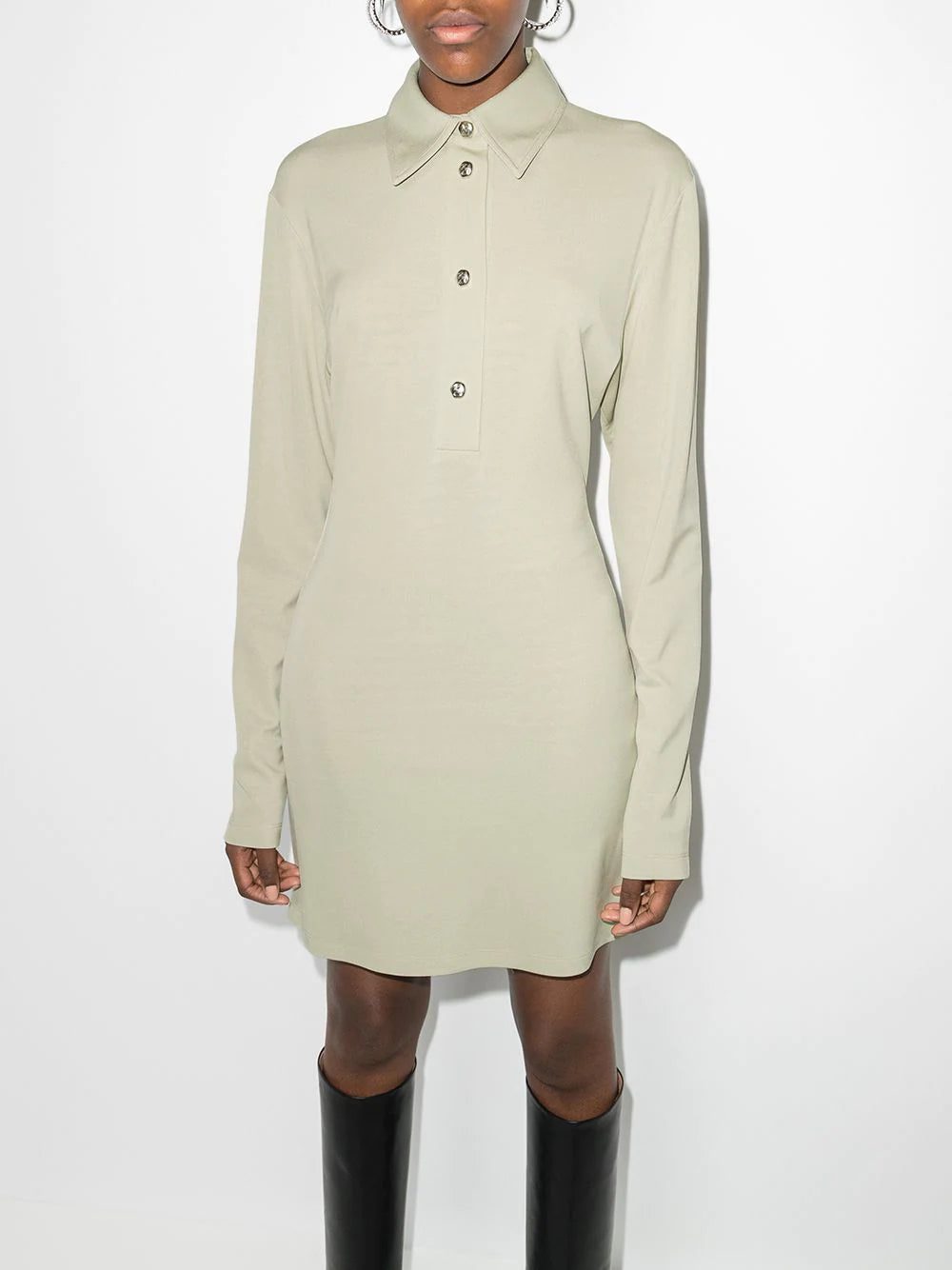 Off-White polo collar long-sleeve dress - Image 2