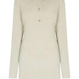 Off-White polo collar long-sleeve dress
