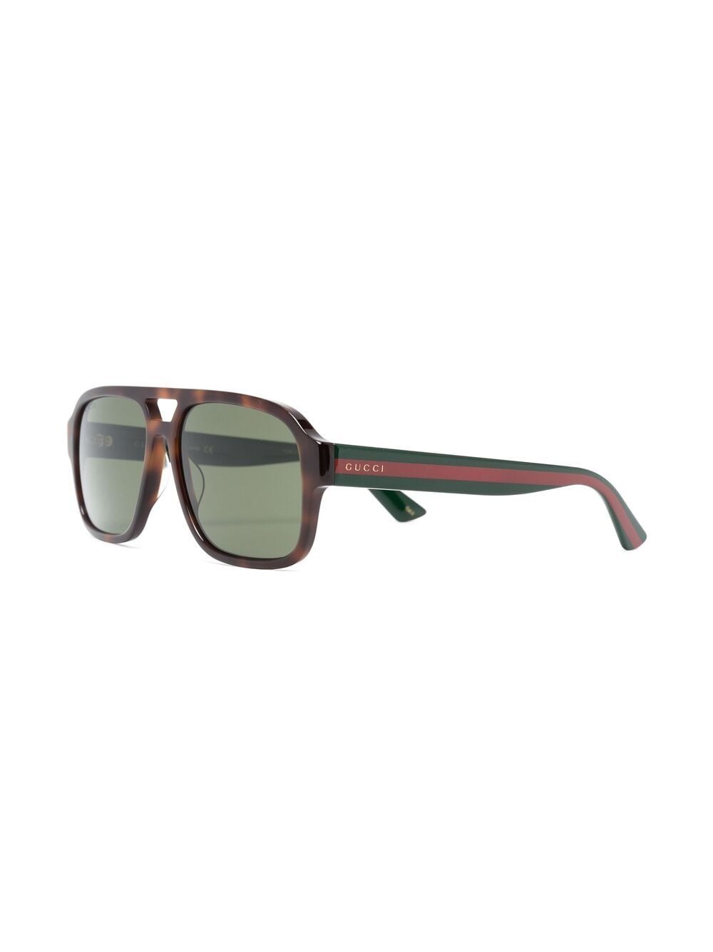 Gucci Eyewear tortoiseshell-effect Web-stripe sunglasses - Image 2