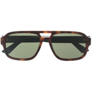 Gucci Eyewear tortoiseshell-effect Web-stripe sunglasses