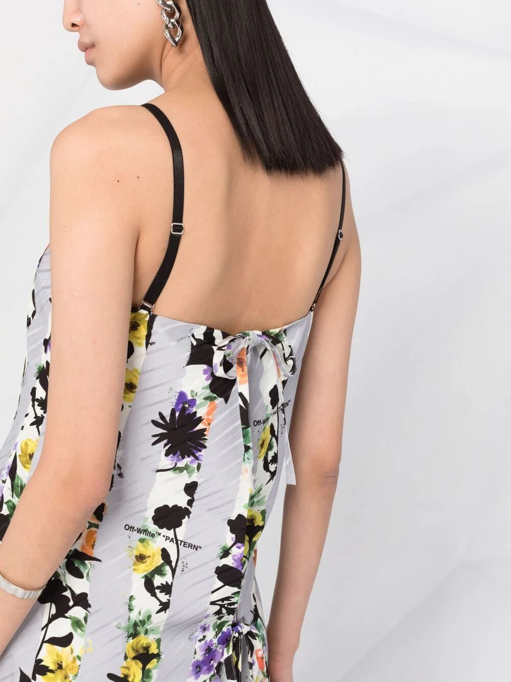 Off-White floral-print tie detail dress - Image 3