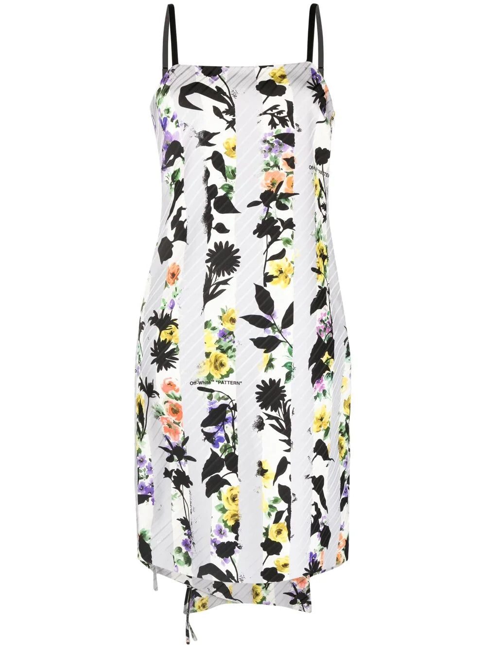 Off-White floral-print tie detail dress