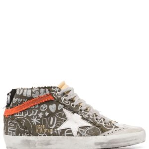 Golden Goose Mid Star lettering print high-top sneakers