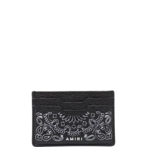 AMIRI bandana-print leather cardholder
