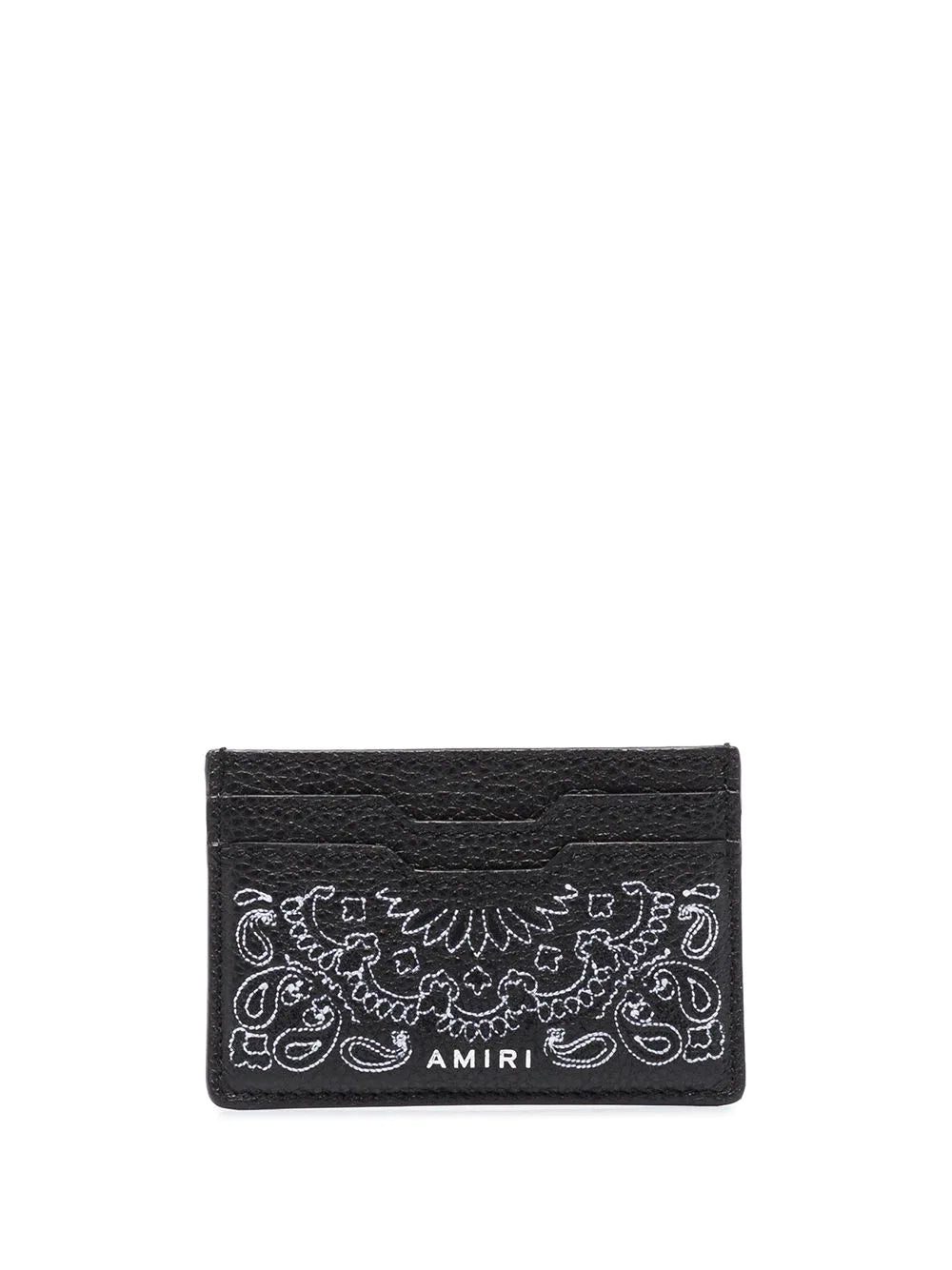 AMIRI bandana-print leather cardholder