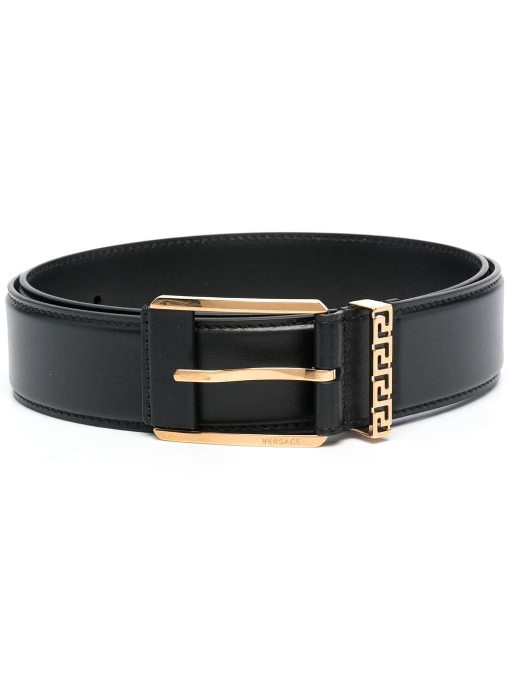 Louis Vuitton Greca Accent leather belt