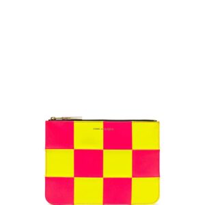 Comme Des Garçons Wallet Fluo Square zipped square pouch