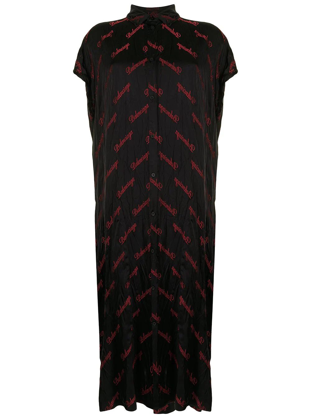 Balenciaga Rawcut SI logo-embroidered shirt dress