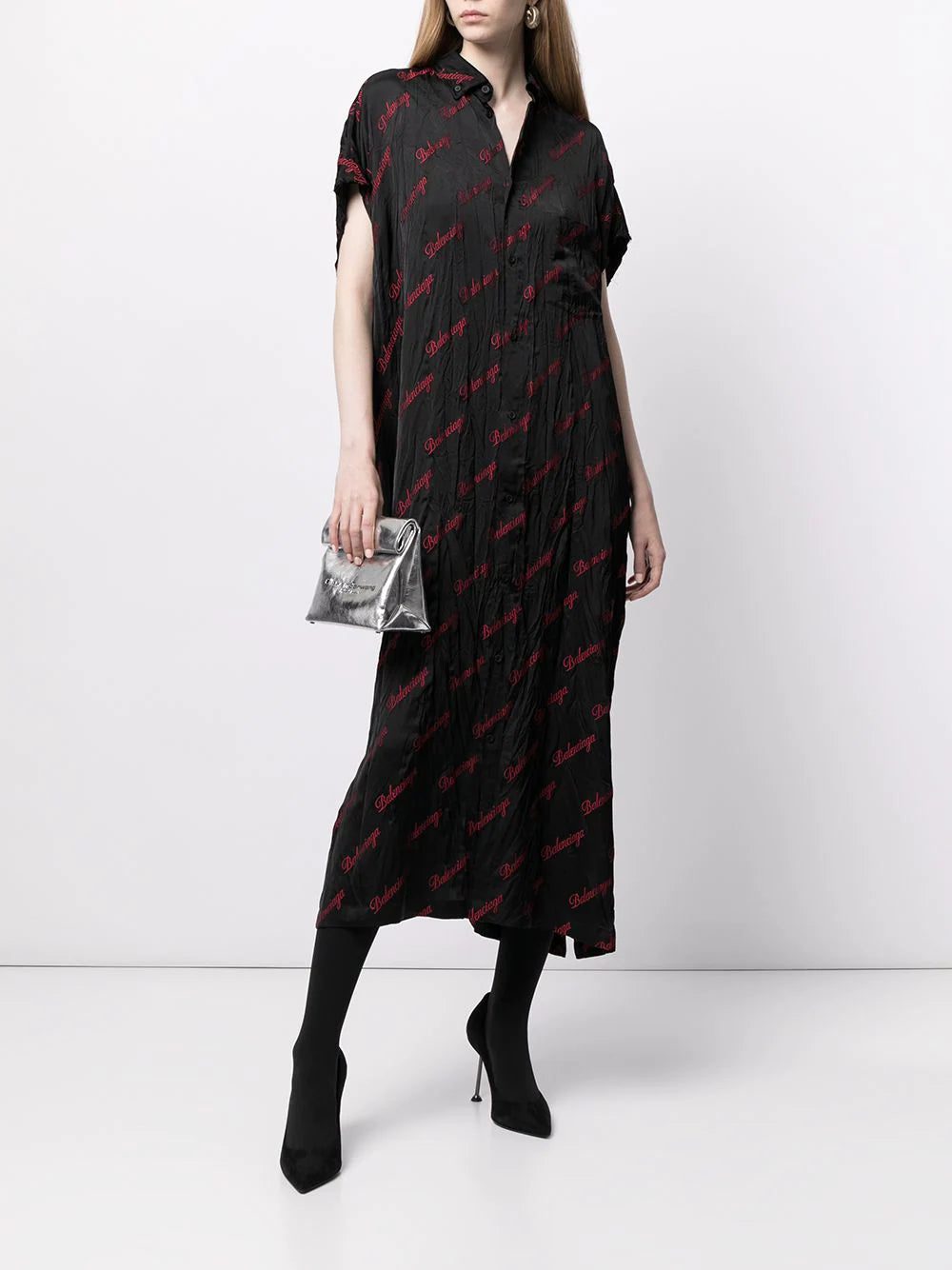 Balenciaga Rawcut SI logo-embroidered shirt dress - Image 2
