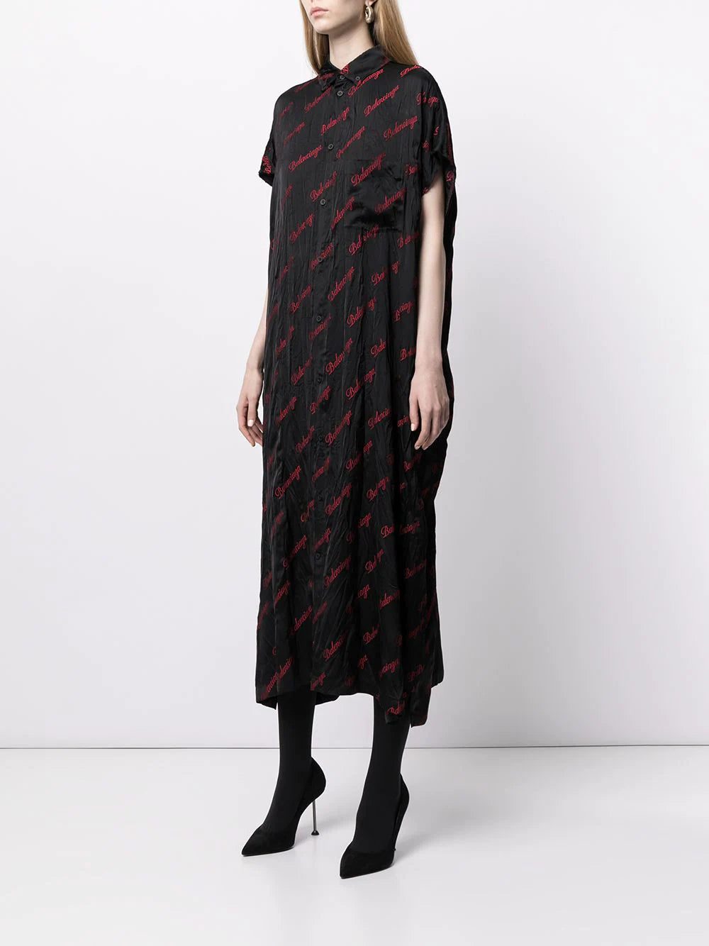 Balenciaga Rawcut SI logo-embroidered shirt dress - Image 3