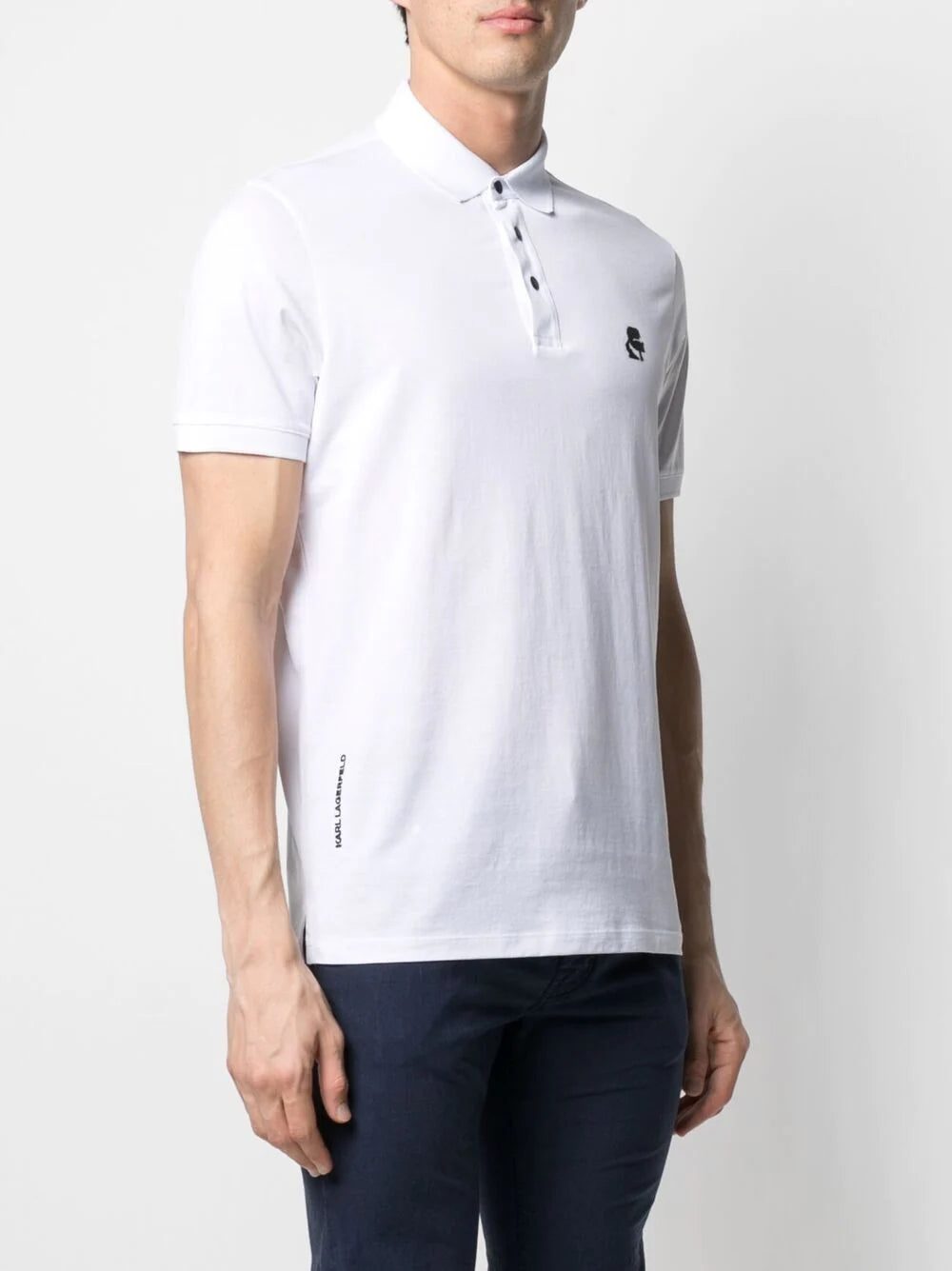 Karl Lagerfeld logo-embroidered polo shirt - Image 3