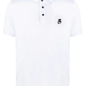 Karl Lagerfeld logo-embroidered polo shirt
