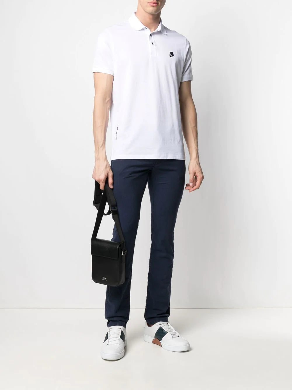 Karl Lagerfeld logo-embroidered polo shirt - Image 2