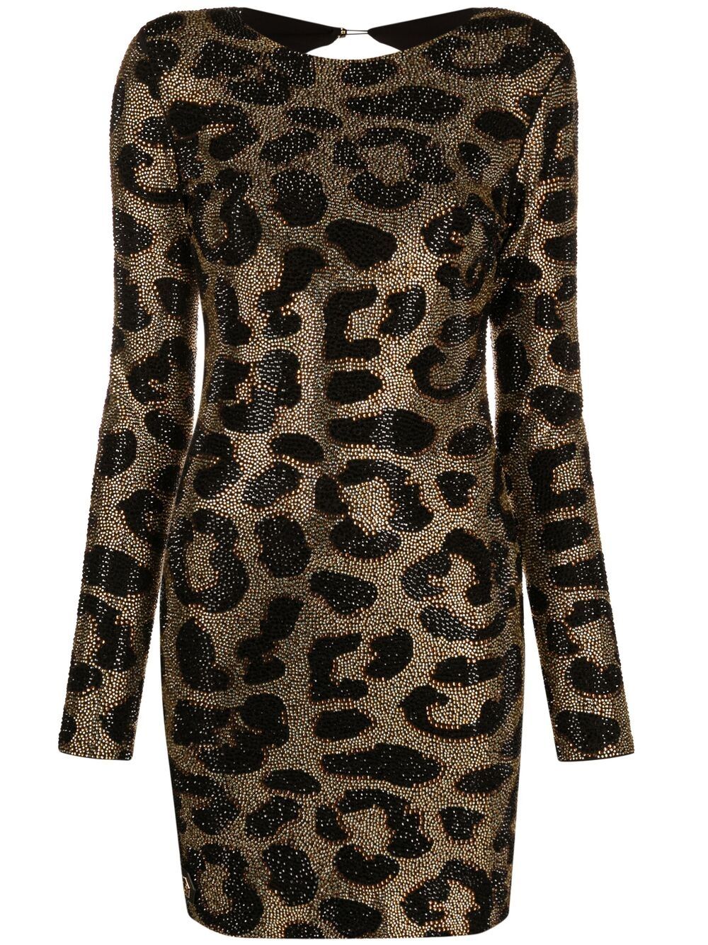 Philipp Plein leopard-print studded dress