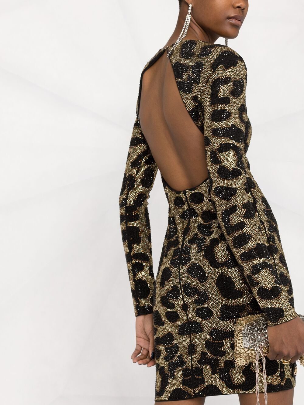 Philipp Plein leopard-print studded dress - Image 3