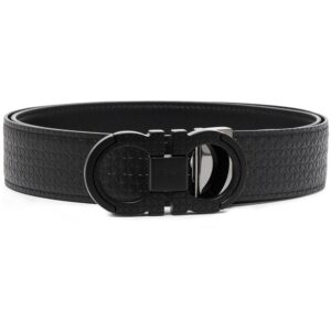 Ferragamo Gancini embossed leather belt