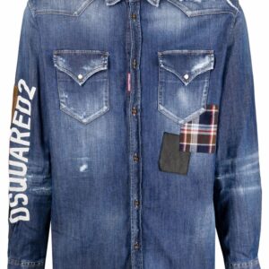 Dsquared2  distressed denim shirt