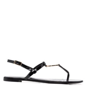 Saint Laurent Cassandra logo plaque sandals