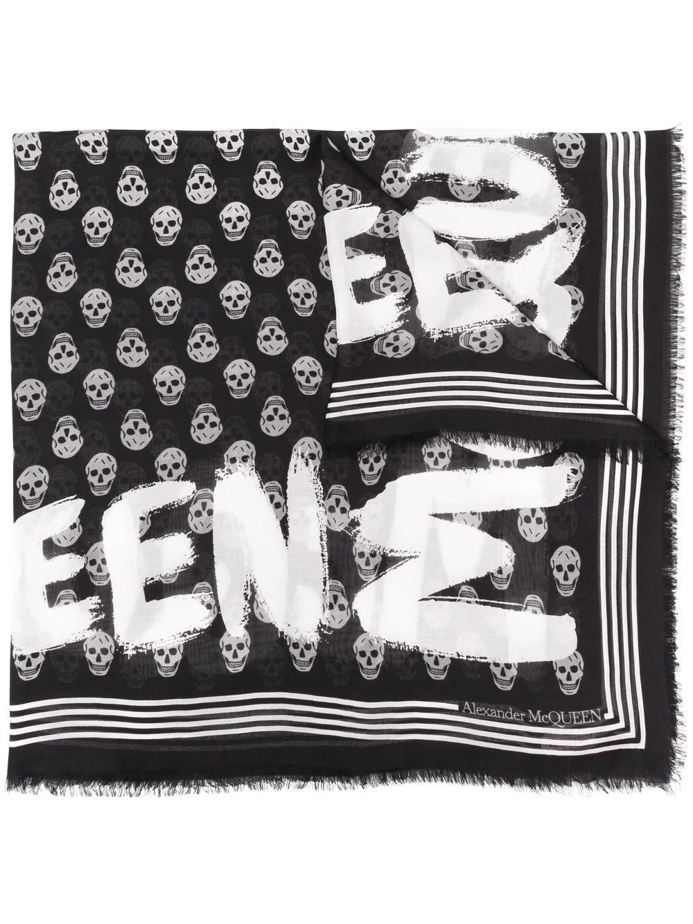 Alexander McQueen skull-print logo scarf
