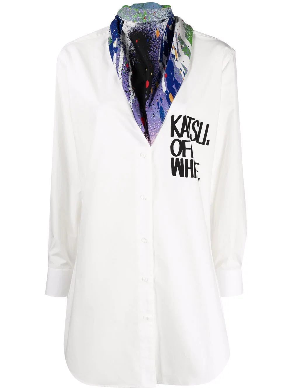 Off-White x KATSU bandana-detail logo-print shirt dress