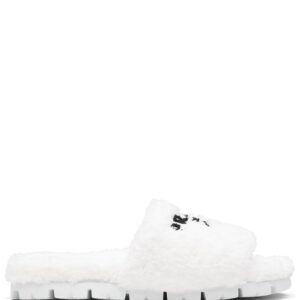 Prada  logo-embroidered slippers