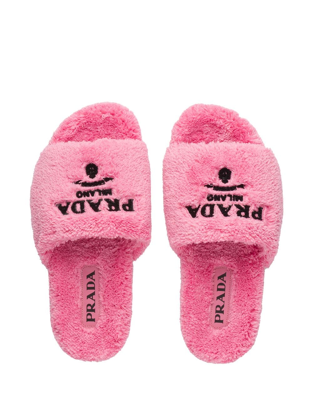 Prada logo-embroidered terry cloth slides - Image 4
