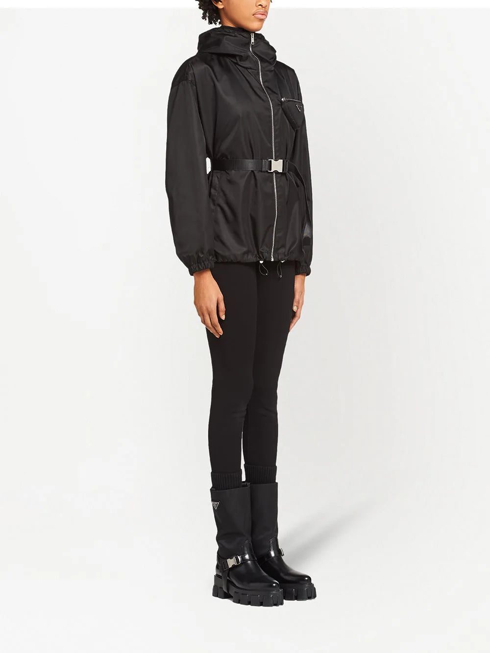 Prada Re-Nylon pouch-detail hooded jacket - Image 3