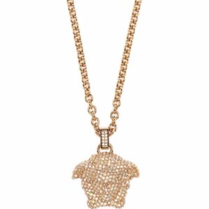 Versace  crystal-embellished Medusa pendant neccklace