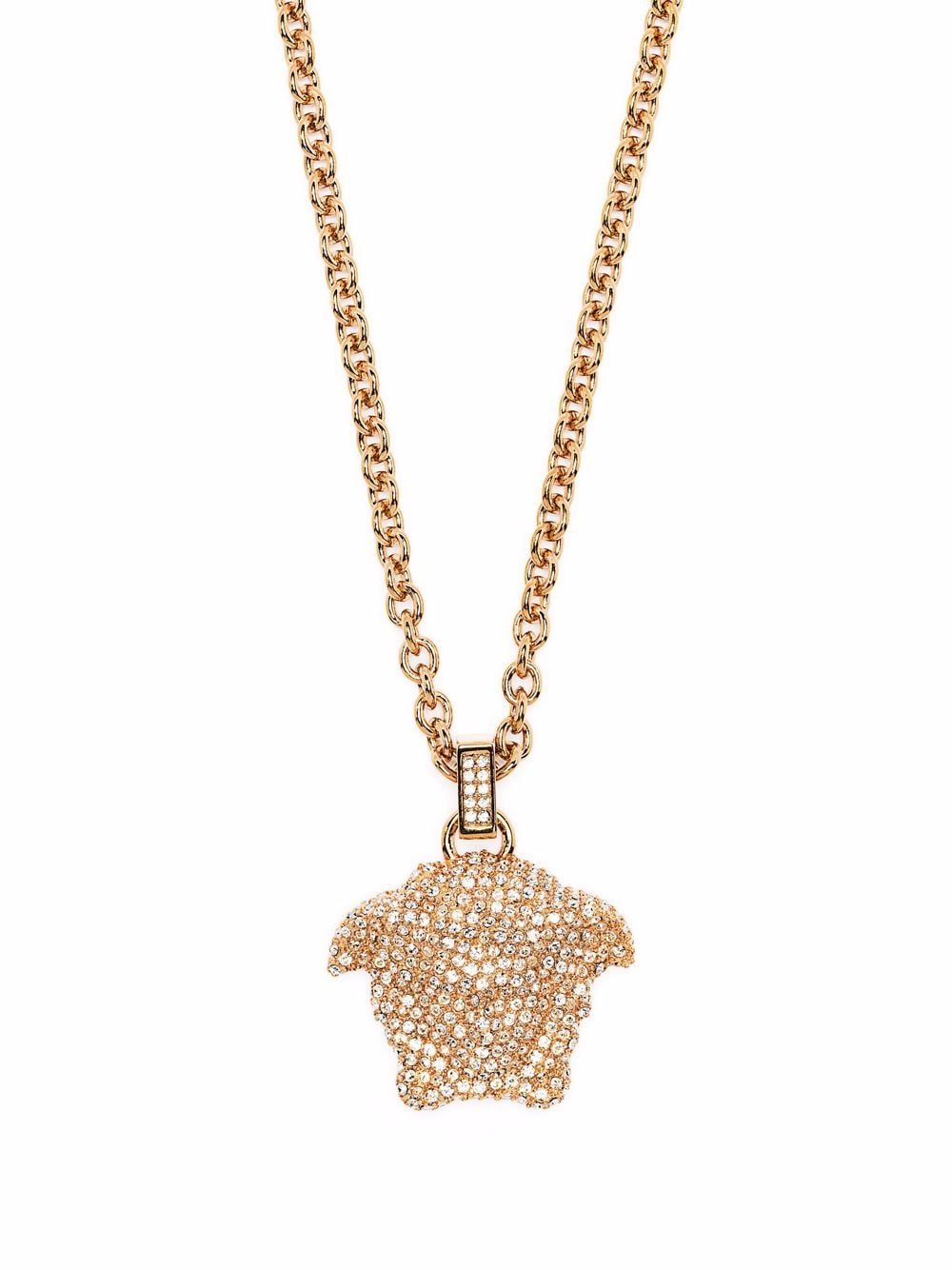Versace crystal-embellished Medusa pendant neccklace