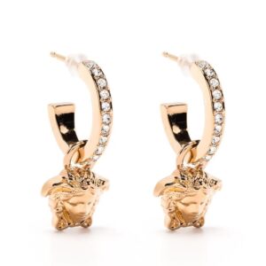 Versace  embellished Medusa hoop earrings